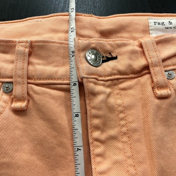 Rag & bone High Rise Peach Orange Color Skinny Jeans 26 - Picture 7 of 8